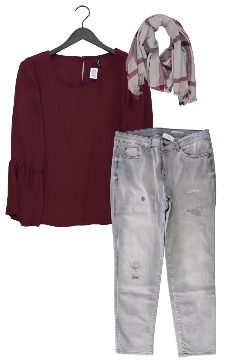 Second Hand Outfit Größe M mit Vero Moda Langarmbluse in Gr. M und Schal