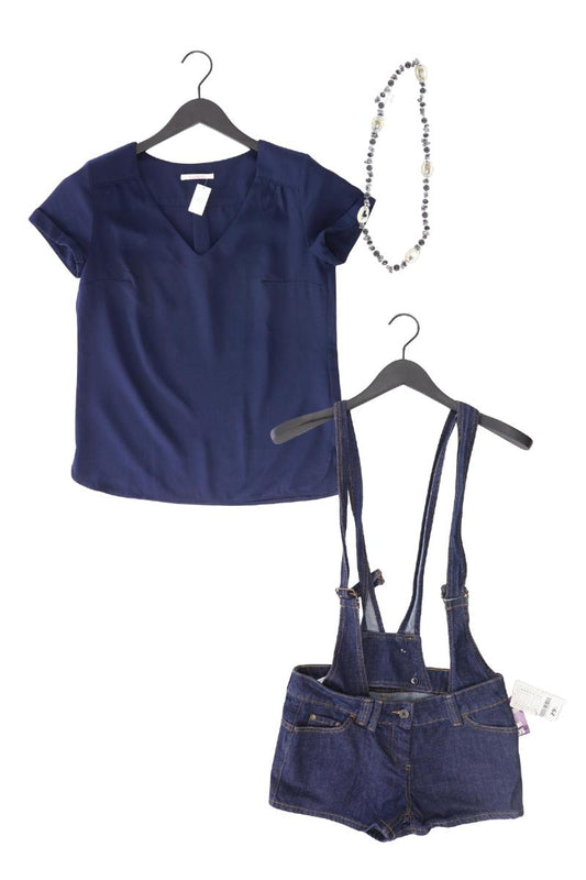 Second Hand Outfit Größe S mit Camieu Kurzarmbluse in Gr. 36 und Halskette