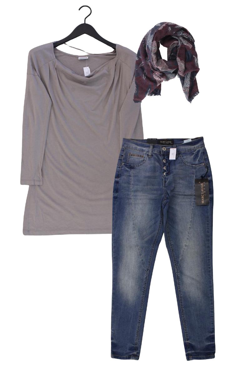 Second Hand Outfit Größe XS mit Street One Longsleeve-Shirt in Gr. 34 und Schal