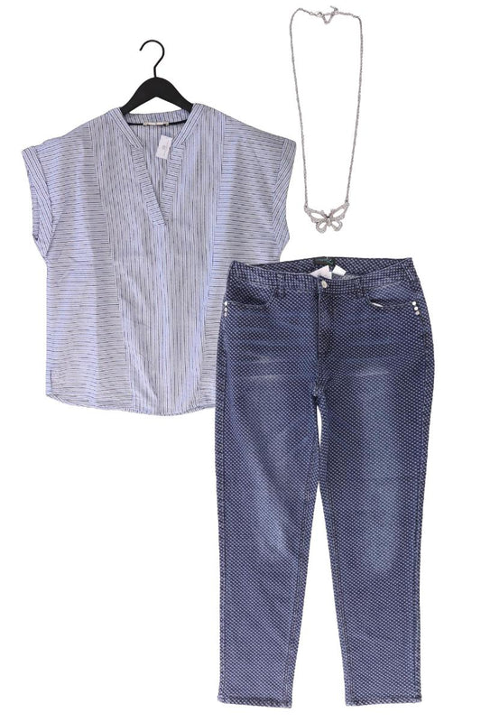 Second Hand Outfit Größe L mit Esprit Kurzarmbluse in Gr. L und Halskette