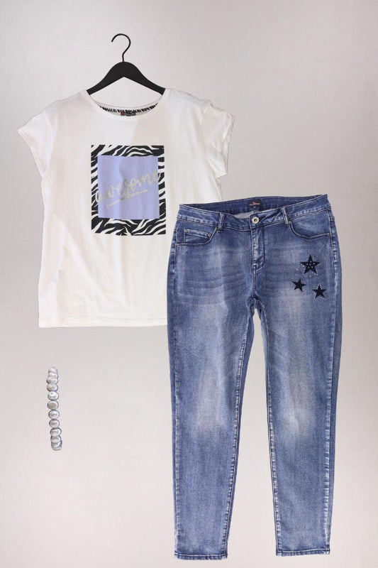 Second Hand Outfit Größe XL mit Street One Printshirt in Gr. 44 und Armband