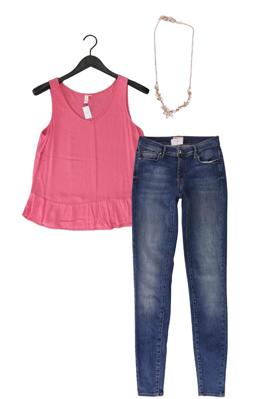 Second Hand Outfit Größe M mit QS by s.Oliver Ärmellose Bluse in Gr. 38