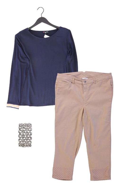 Second Hand Outfit Größe L mit Street One Langarmbluse in Gr. 42 und Armband