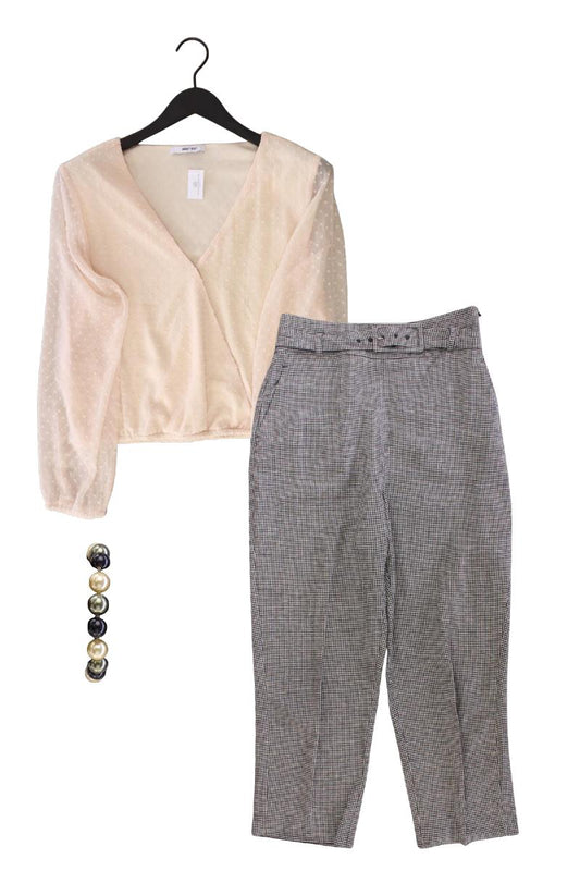 Second Hand Outfit Größe L mit About You Langarmbluse in Gr. L und Armband