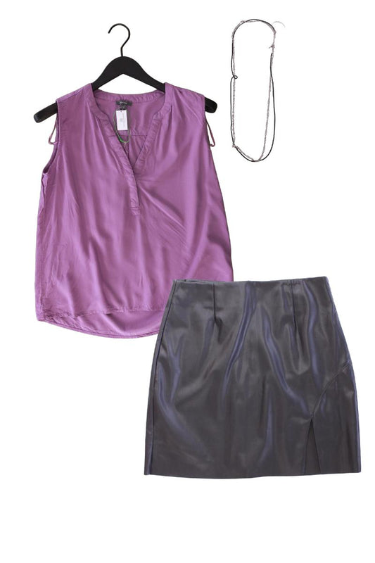 Second Hand Outfit Größe L mit Montego Ärmellose Bluse in Gr. 42 und Halskette