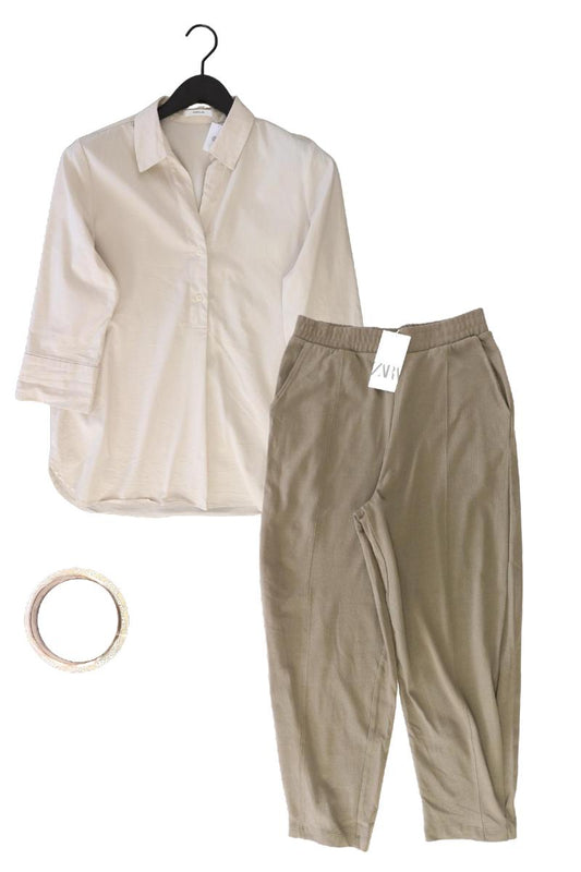 Second Hand Outfit Größe M mit Opus Regular Bluse in Gr. 38 und Armband