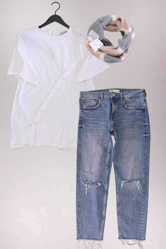 Second Hand Outfit Größe M mit Zara T-Shirt in Gr. M und Schal