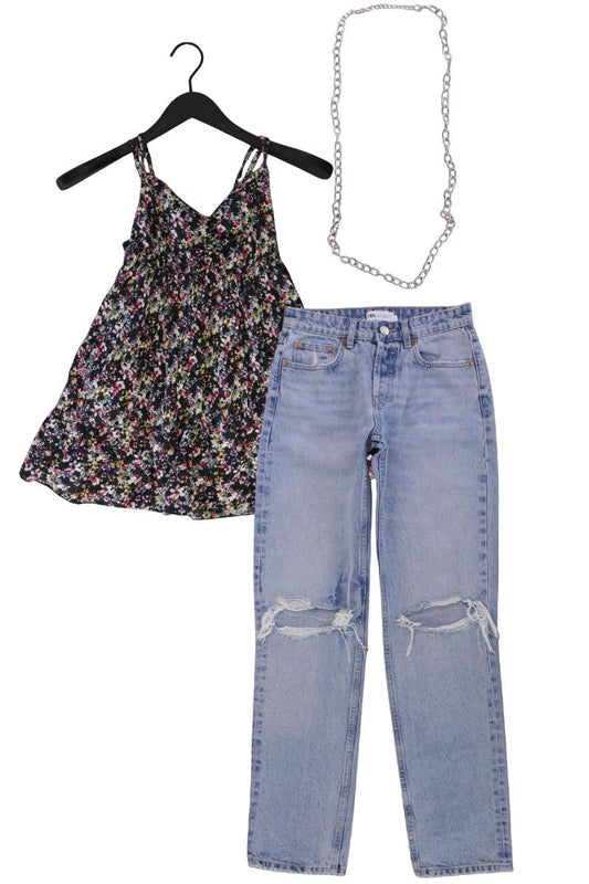 Second Hand Outfit Größe S mit Spaghetti-Top in Gr. 36 und Halskette