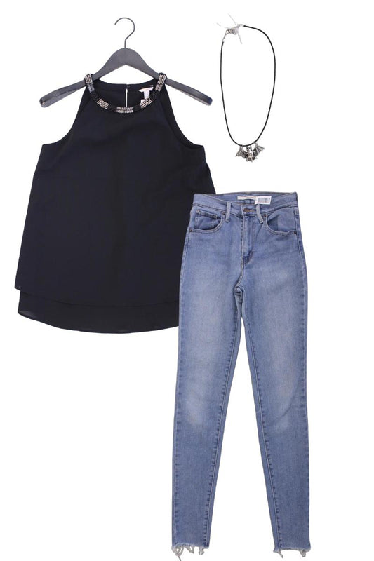 Second Hand Outfit Größe XS mit Esprit Trägertop in Gr. 34 und Halskette