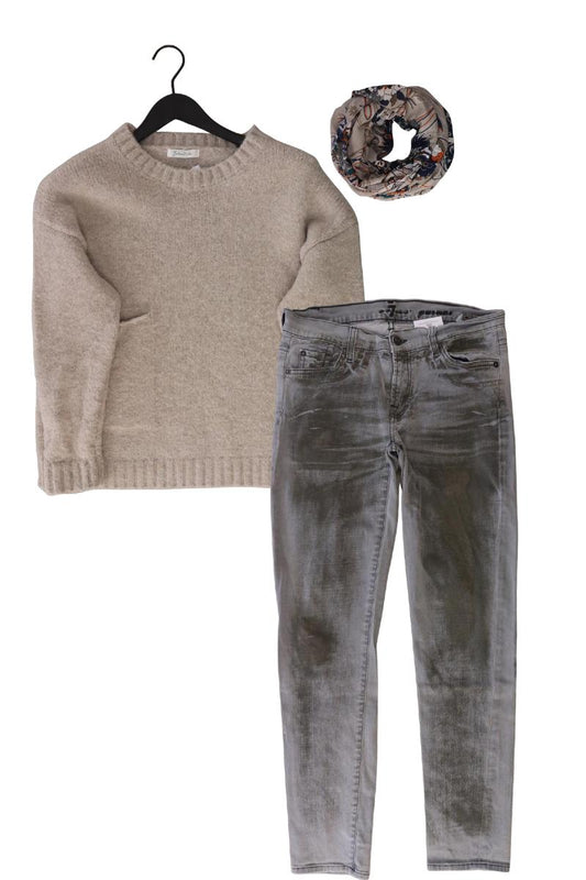 Second Hand Outfit Größe M mit Feinstrickpullover in Gr. M und Tuch