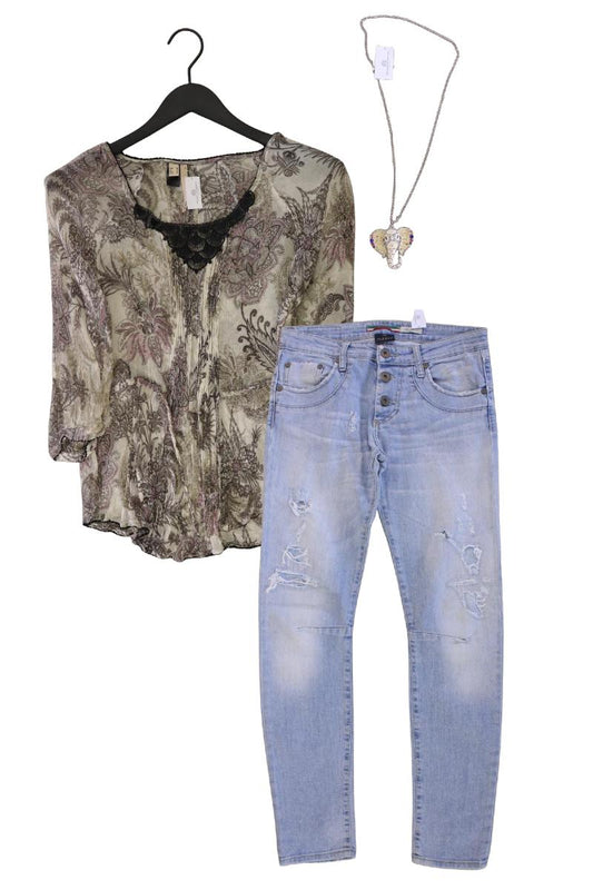 Second Hand Outfit Größe S mit Mango Regular Tunika in Gr. S und Halskette