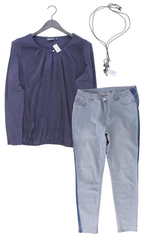 Second Hand Outfit Größe L mit Broadway Langarmbluse in Gr. L und Halskette