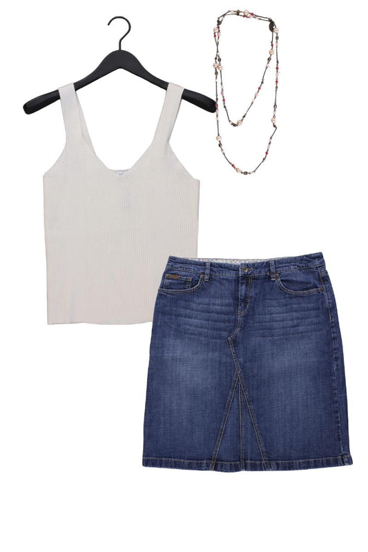 Second Hand Outfit Größe XL mit Lascana Stricktop in Gr. 44/46 und Halskette