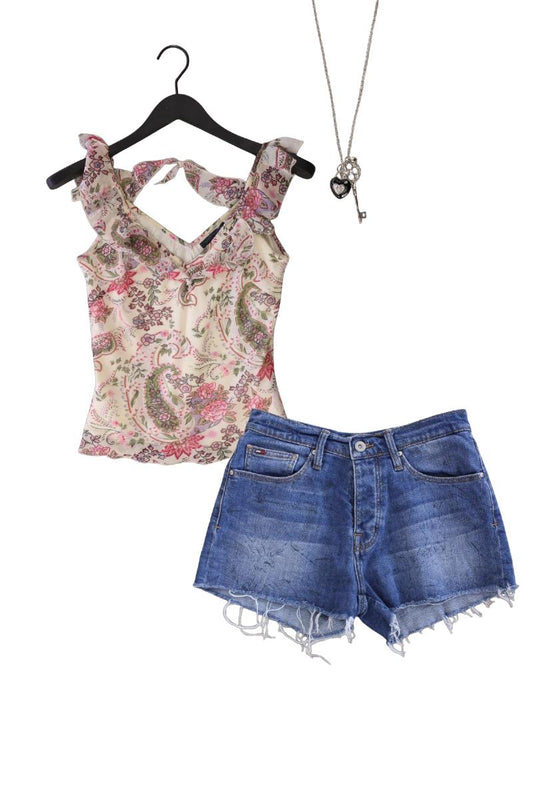 Second Hand Outfit Größe S mit Saint Tropez Trägertop in Gr. S und Halskette