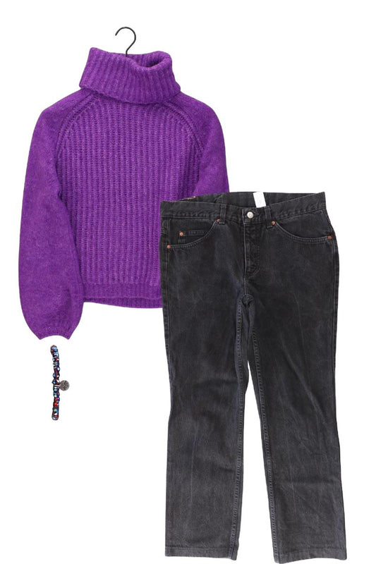 Second Hand Outfit Größe XXL mit Feinstrickpullover in Gr. XXL und Armband