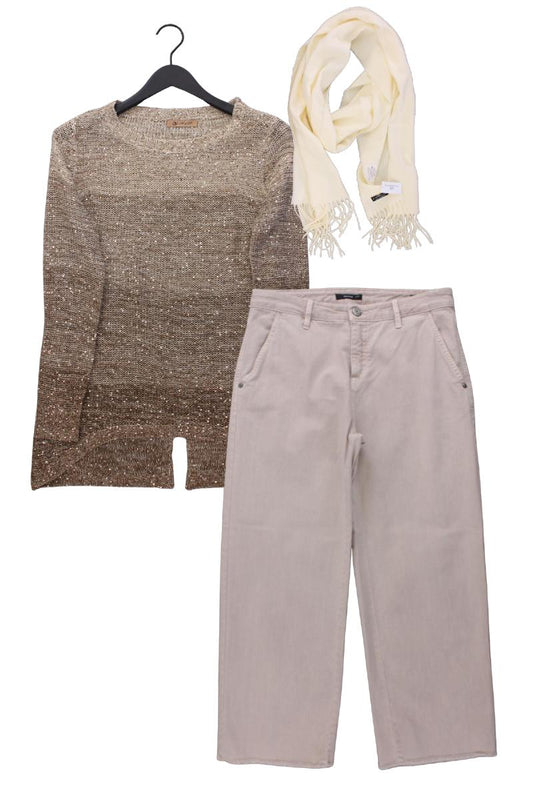 Second Hand Outfit Größe M mit Grobstrickpullover in Gr. M und Schal
