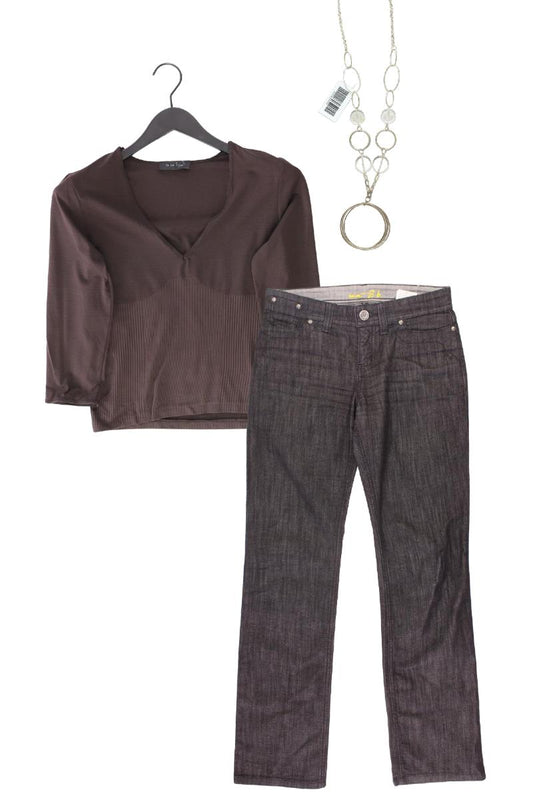 Second Hand Outfit Größe M mit Oui Shirt mit V-Ausschnitt in Gr. 38
