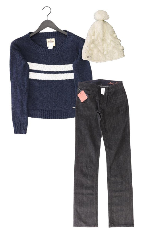 Second Hand Outfit Größe XS mit Hollister Grobstrickpullover in Gr. XS