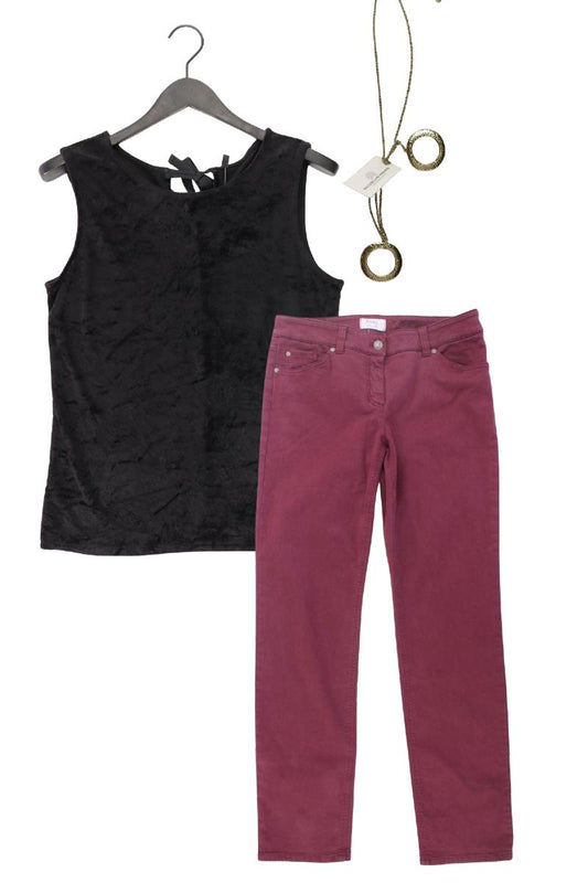 Second Hand Outfit Größe L mit Benetton Bandeautop in Gr. L und Halskette