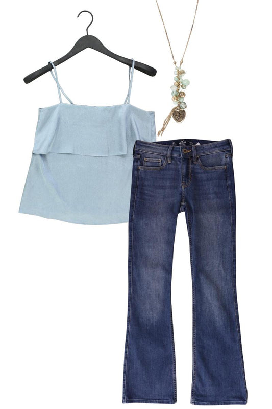 Second Hand Outfit Größe XS mit H&M Camisole in Gr. 34 und Halskette