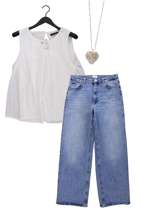 Second Hand Outfit Größe L mit Betty Barclay Chiffonbluse in Gr. 42