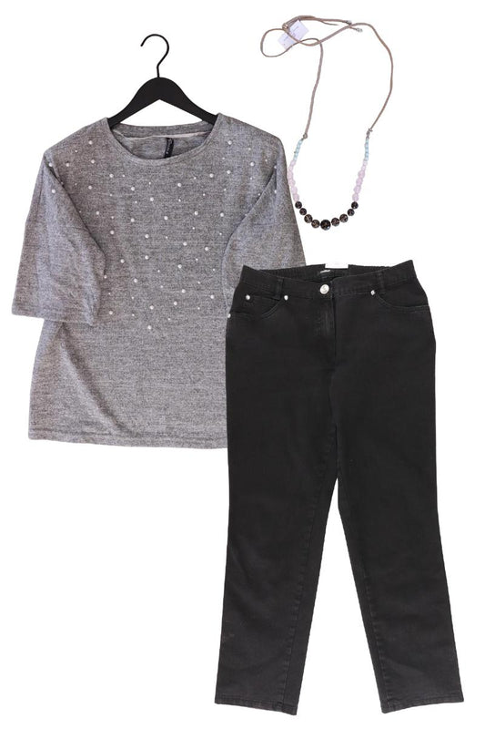 Second Hand Outfit Größe M mit Feinstrickpullover in Gr. M und Halskette