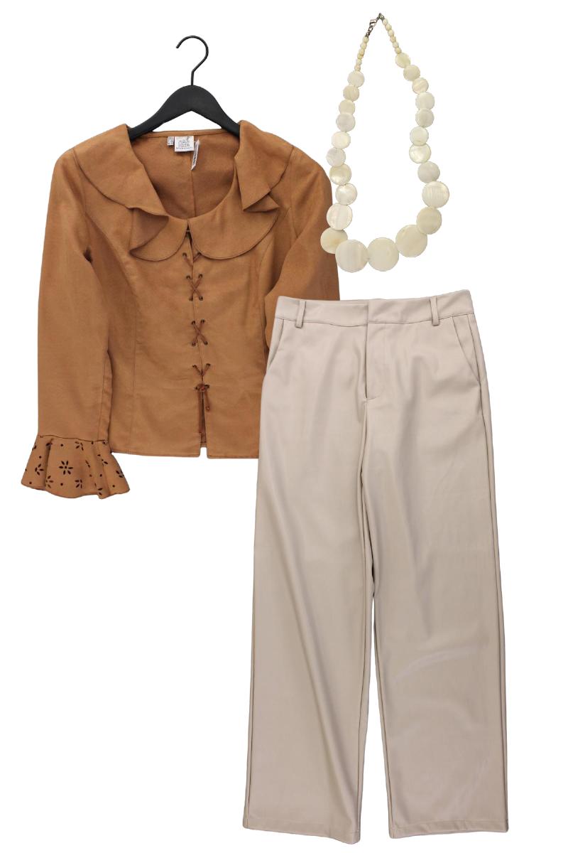 Second Hand Outfit Größe M mit Alba Moda Langarmbluse in Gr. 40 und Schmuck