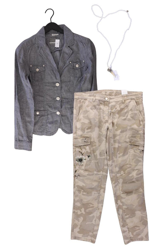 Second Hand Outfit Größe L mit Street One Longblazer in Gr. 42 und Halskette