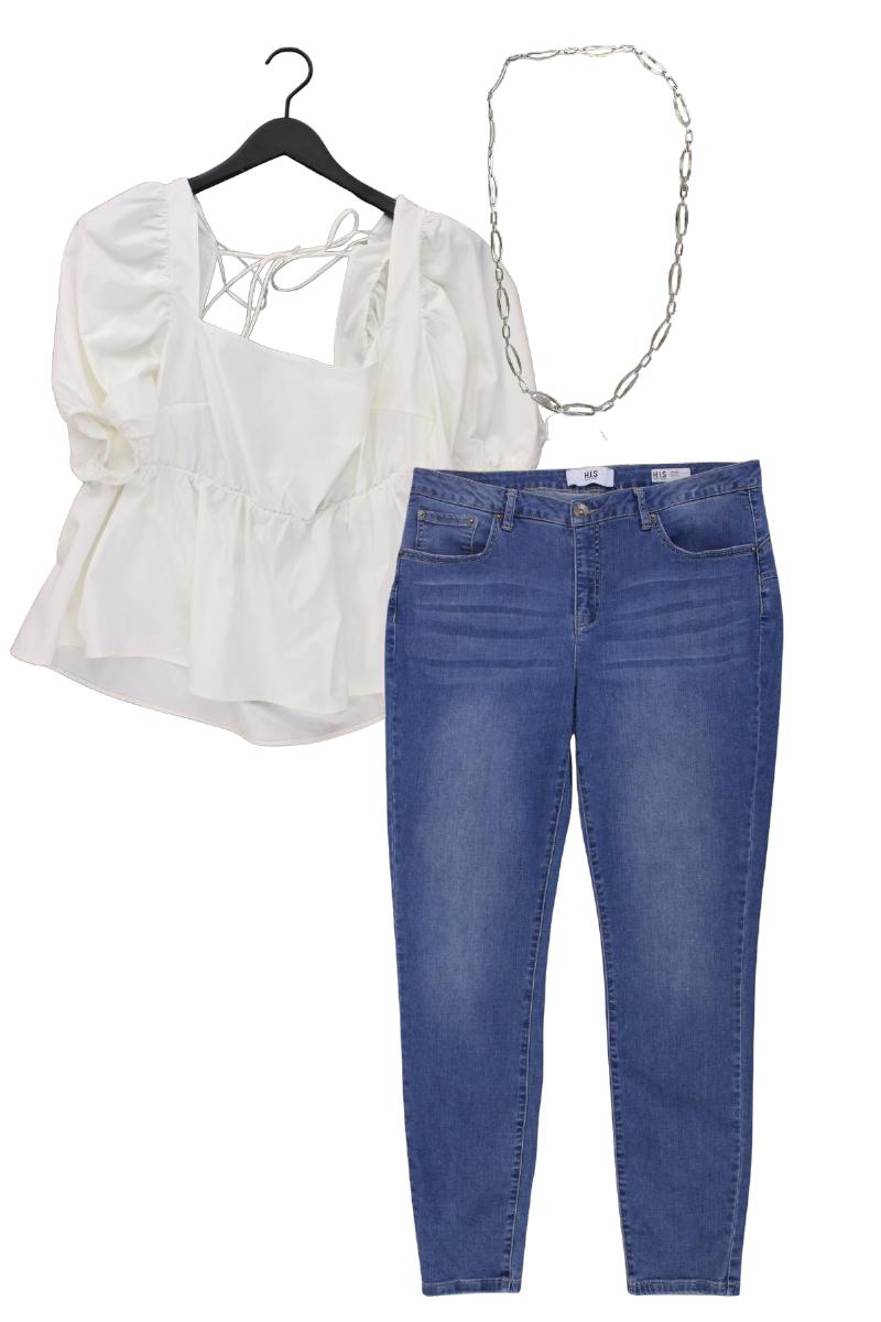 Second Hand Outfit Größe XXL mit Classic Bluse in Gr. XXL und Halskette