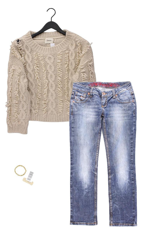 Second Hand Outfit Größe S mit Dixie Zopfpullover in Gr. S und Armband