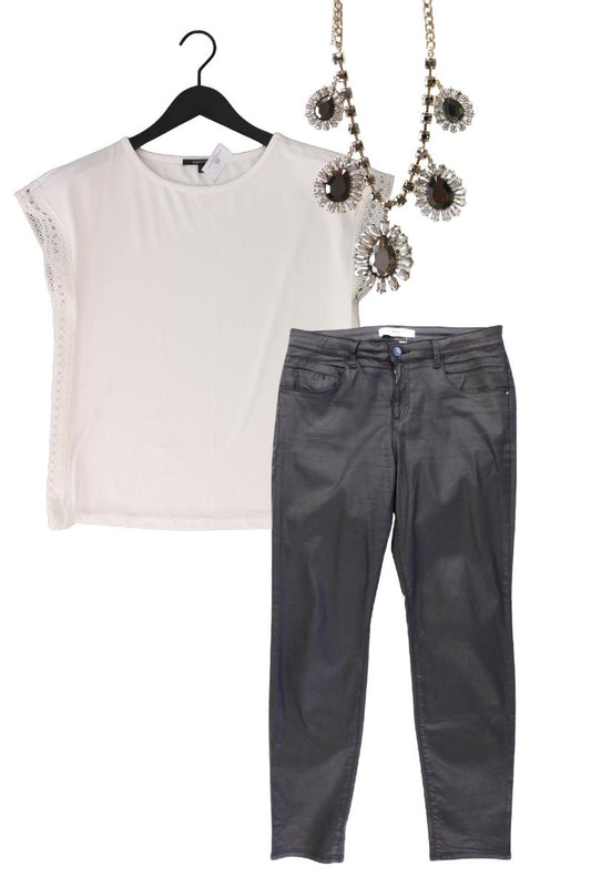Second Hand Outfit Größe M mit comma, T-Shirt in Gr. 38 und Halskette