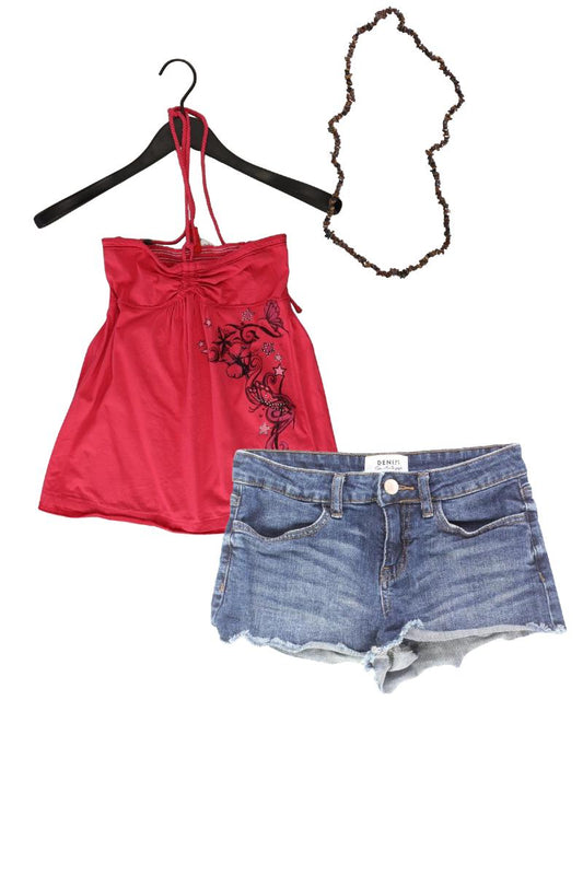 Second Hand Outfit Größe XS mit QS by s.Oliver Neckholdertop in Gr. XS