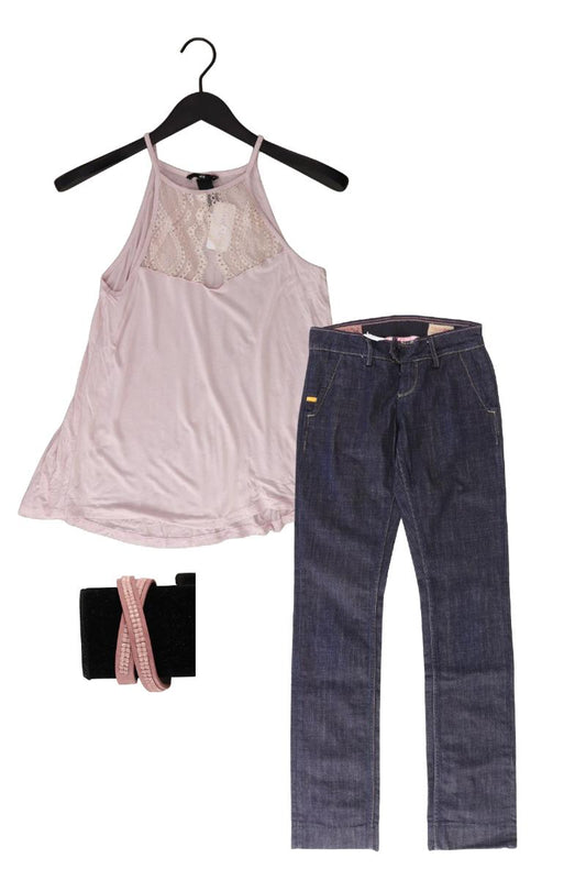 Second Hand Outfit Größe XS mit Spaghetti-Top in Gr. XS und Armband