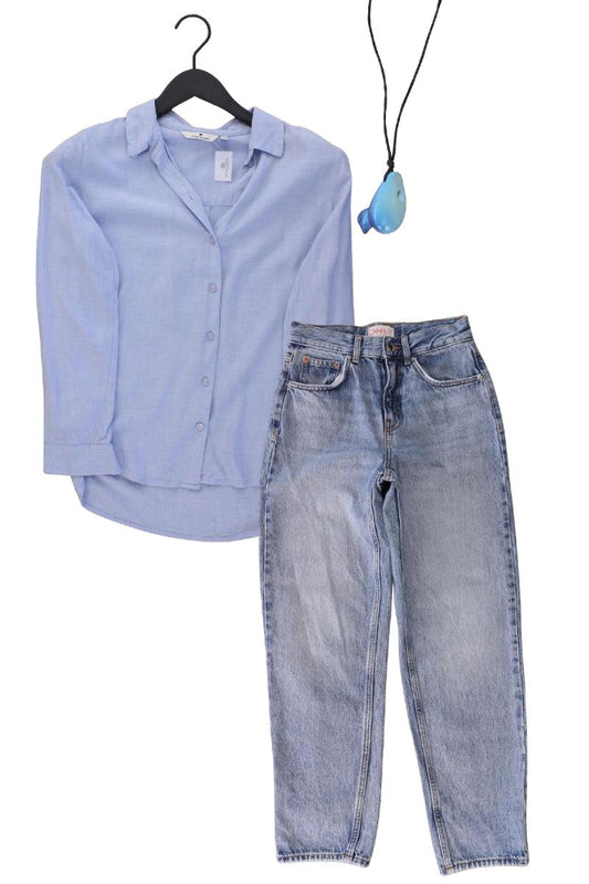 Second Hand Outfit Größe XS mit Tom Tailor Langarmbluse in Gr. 34 und Halskette