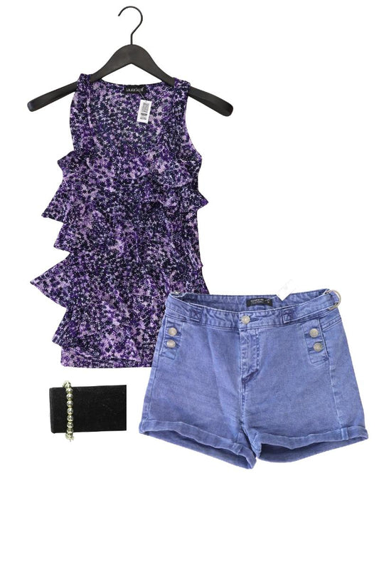 Second Hand Outfit Größe XS mit Laura Scott Rüschentop in Gr. 32 und Armband