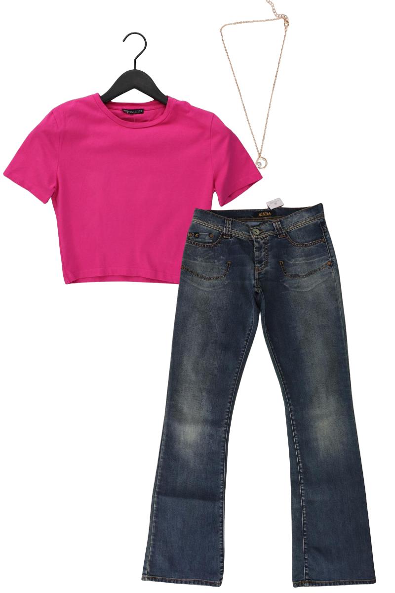 Second Hand Outfit Größe M mit Zara Cropped Shirt in Gr. M und Halskette