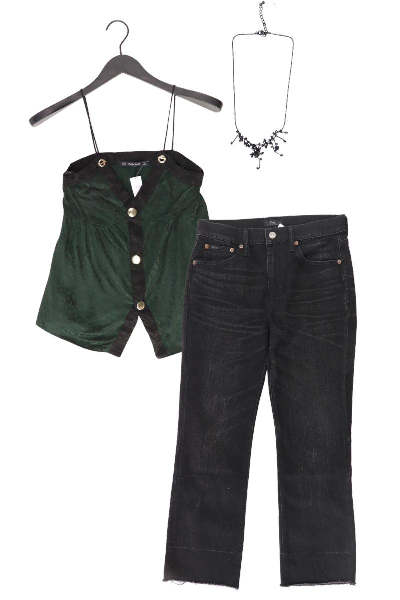 Second Hand Outfit Größe XS mit Zara Spaghetti-Top in Gr. XS und Halskette