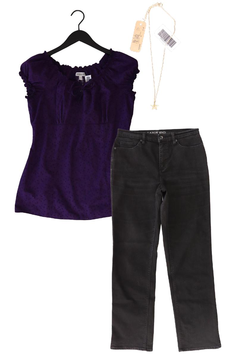 Second Hand Outfit Größe M mit Street One Schluppenbluse in Gr. 38 und Halskette