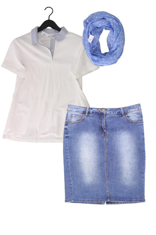 Second Hand Outfit Größe L mit Lands' End Poloshirt in Gr. L und Tuch