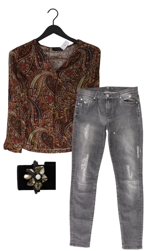 Second Hand Outfit Größe S mit Reserved Langarmbluse in Gr. 36 und Armband