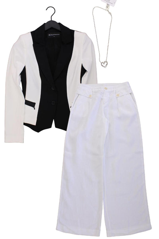 Second Hand Outfit Größe S mit Expresso Slim Blazer in Gr. 36 und Halskette