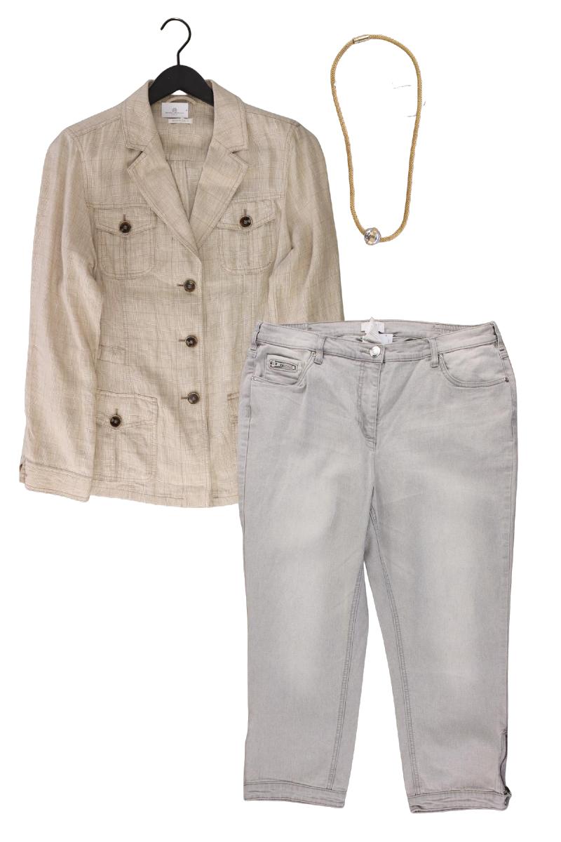 Second Hand Outfit Größe XL mit Bonita Leinenblazer in Gr. 46 und Halskette