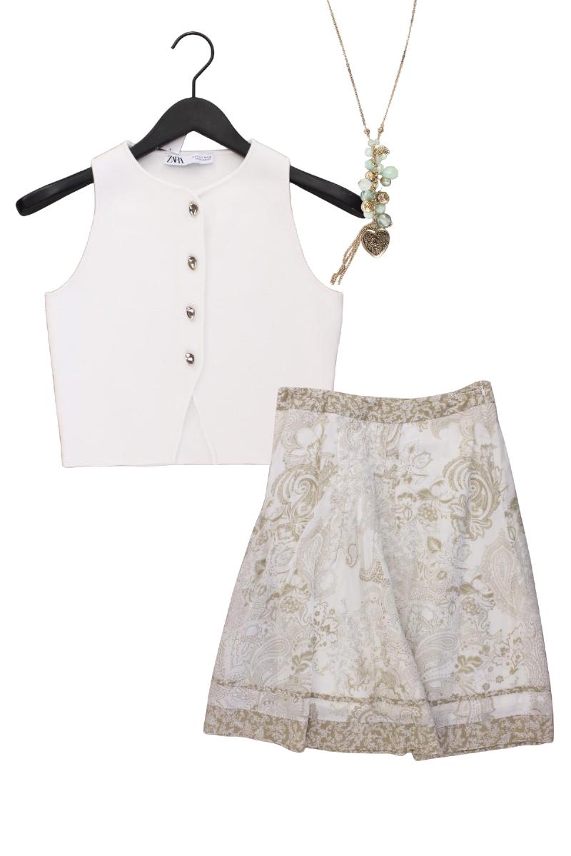 Second Hand Outfit Größe S mit Zara Crop Top in Gr. S und Halskette