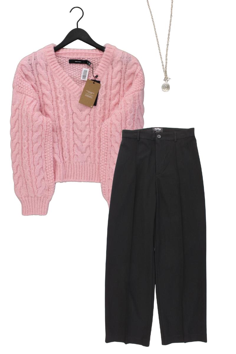 Second Hand Outfit Größe L mit Zopfpullover in Gr. L und Halskette