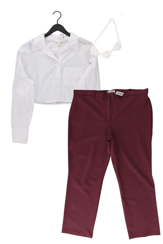 Second Hand Outfit Größe XXL mit Langarmbluse in Gr. XXL und Halskette