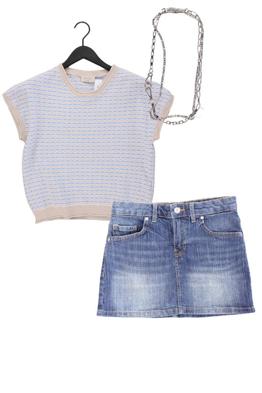 Second Hand Outfit Größe XS mit Free/Quent Strickshirt in Gr. XS und Halskette
