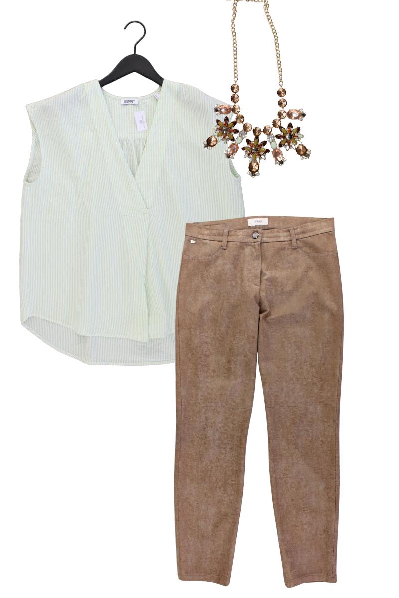Second Hand Outfit Größe M mit Esprit Ärmellose Bluse in Gr. M und Halskette
