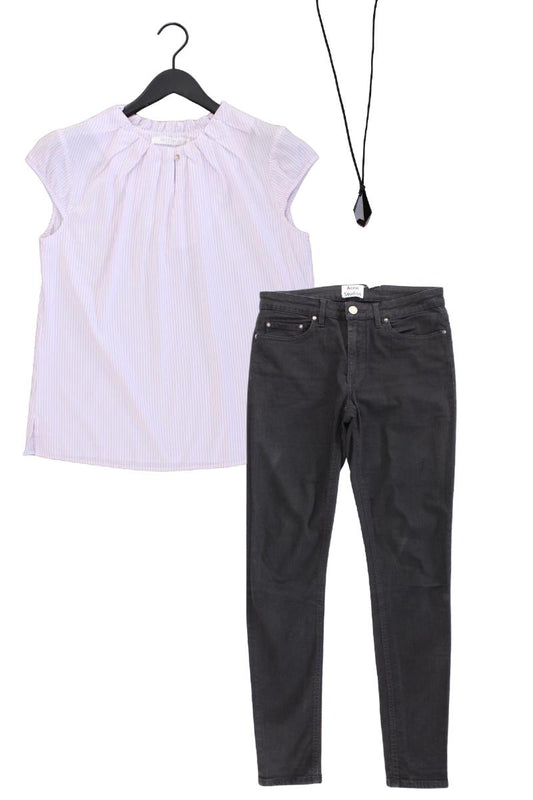 Second Hand Outfit Größe M mit Betty & Co. Kurzarmbluse in Gr. 40 und Halskette