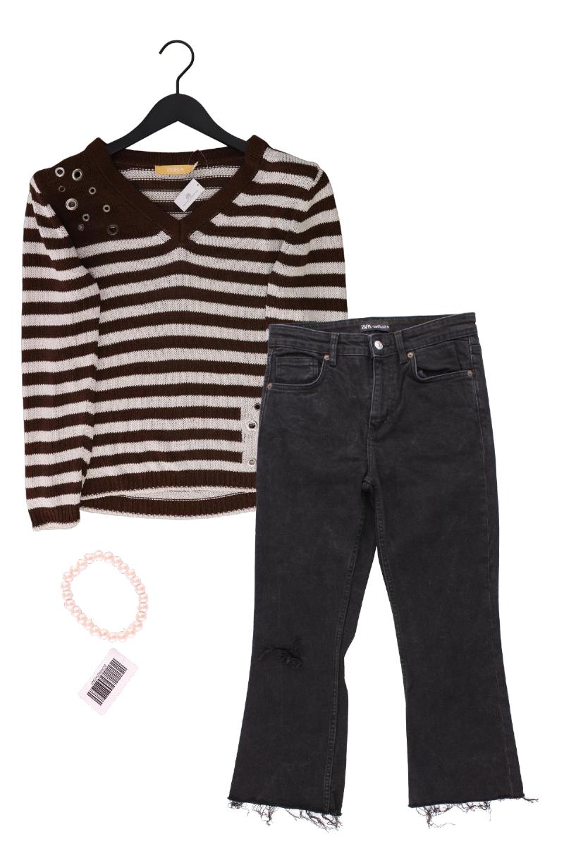 Second Hand Outfit Größe M mit Biba Grobstrickpullover in Gr. 38 und Armband