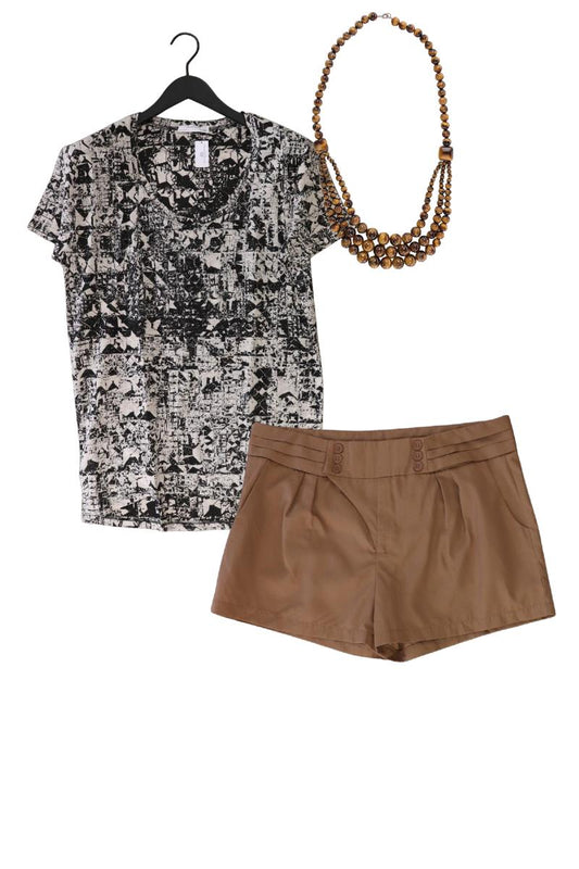 Second Hand Outfit Größe L mit Zara Printshirt in Gr. L, Vila Hose in Gr. L